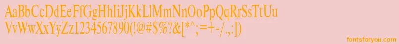 フォントTimeset75 – オレンジの文字がピンクの背景にあります。