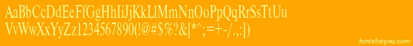 フォントTimeset75 – オレンジの背景に黄色の文字