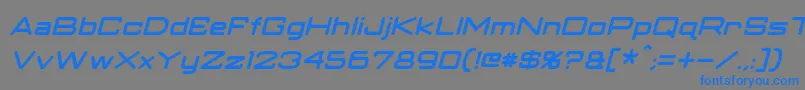 フォントClassicRobotItalic – 灰色の背景に青い文字