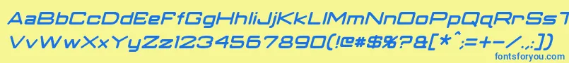 ClassicRobotItalic Font – Blue Fonts on Yellow Background