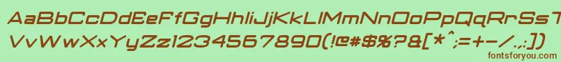 ClassicRobotItalic Font – Brown Fonts on Green Background