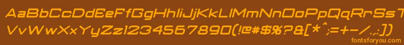 ClassicRobotItalic Font – Orange Fonts on Brown Background