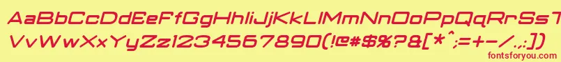 ClassicRobotItalic Font – Red Fonts on Yellow Background