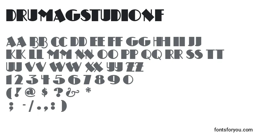 A fonte Drumagstudionf – alfabeto, números, caracteres especiais