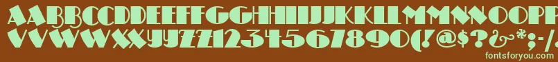 Drumagstudionf-fontti – vihreät fontit ruskealla taustalla