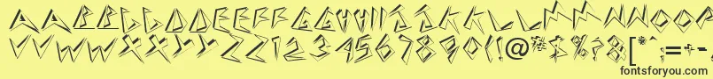 TaneshiaRegular Font – Black Fonts on Yellow Background