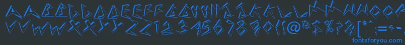 TaneshiaRegular Font – Blue Fonts on Black Background