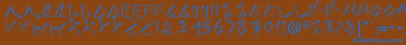 TaneshiaRegular Font – Blue Fonts on Brown Background