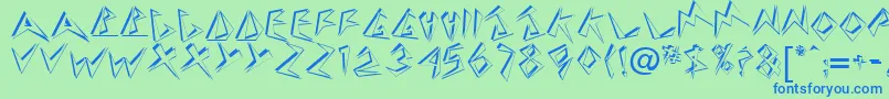 TaneshiaRegular Font – Blue Fonts on Green Background