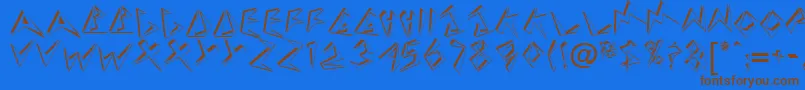 TaneshiaRegular Font – Brown Fonts on Blue Background