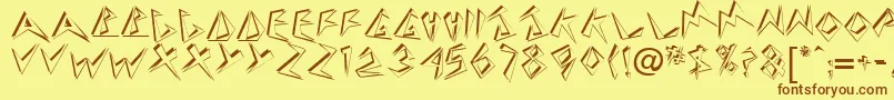 TaneshiaRegular Font – Brown Fonts on Yellow Background