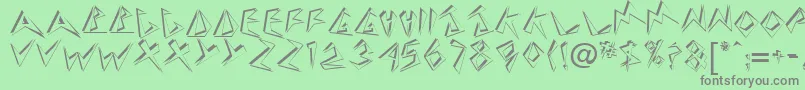 TaneshiaRegular Font – Gray Fonts on Green Background