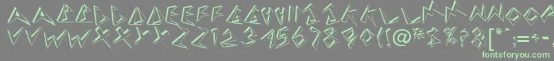 TaneshiaRegular Font – Green Fonts on Gray Background