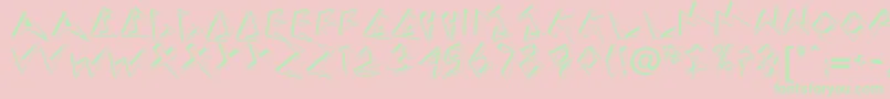 TaneshiaRegular Font – Green Fonts on Pink Background