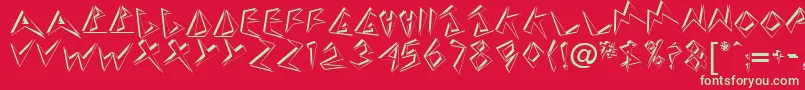 フォントTaneshiaRegular – 赤い背景に緑の文字