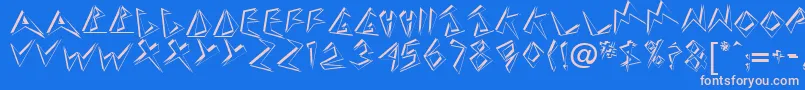 TaneshiaRegular Font – Pink Fonts on Blue Background