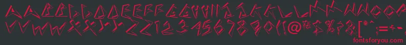 TaneshiaRegular Font – Red Fonts on Black Background