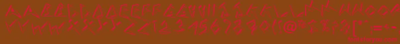 TaneshiaRegular Font – Red Fonts on Brown Background