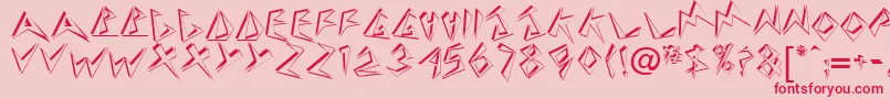 TaneshiaRegular Font – Red Fonts on Pink Background