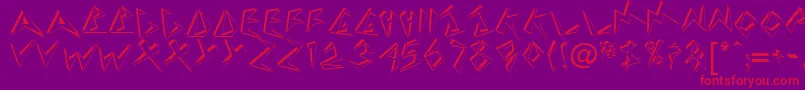 TaneshiaRegular-Schriftart – Rote Schriften auf violettem Hintergrund