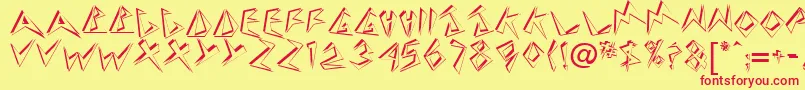 TaneshiaRegular Font – Red Fonts on Yellow Background