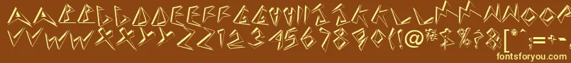 TaneshiaRegular Font – Yellow Fonts on Brown Background