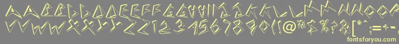 TaneshiaRegular Font – Yellow Fonts on Gray Background