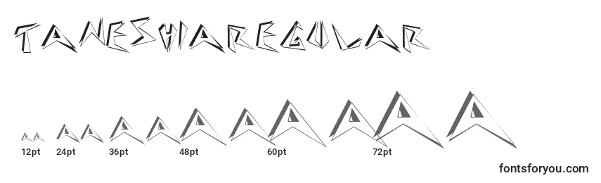 Размеры шрифта TaneshiaRegular