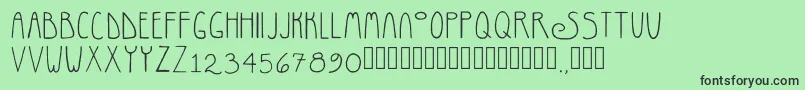 RosemaryRegular Font – Black Fonts on Green Background