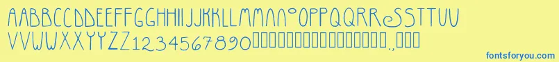 RosemaryRegular Font – Blue Fonts on Yellow Background