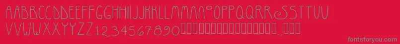 RosemaryRegular-fontti – harmaat kirjasimet punaisella taustalla