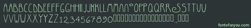 RosemaryRegular-fontti – vihreät fontit mustalla taustalla