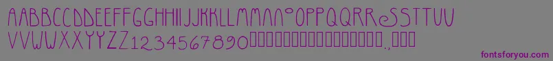 フォントRosemaryRegular – 紫色のフォント、灰色の背景