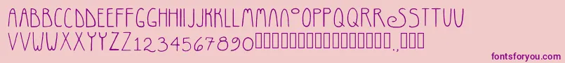 フォントRosemaryRegular – ピンクの背景に紫のフォント
