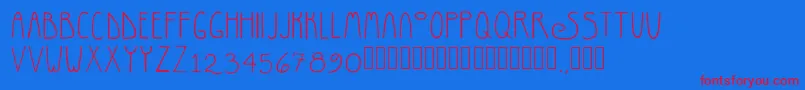 フォントRosemaryRegular – 赤い文字の青い背景