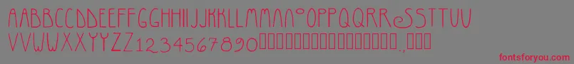 RosemaryRegular Font – Red Fonts on Gray Background