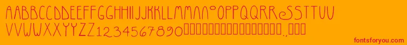 RosemaryRegular Font – Red Fonts on Orange Background