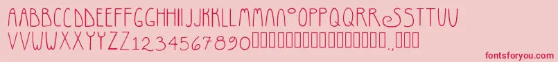 RosemaryRegular Font – Red Fonts on Pink Background