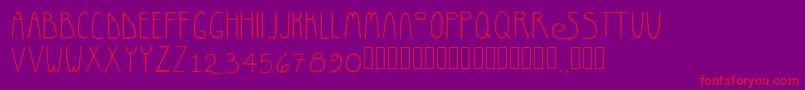 Czcionka RosemaryRegular – czerwone czcionki na fioletowym tle