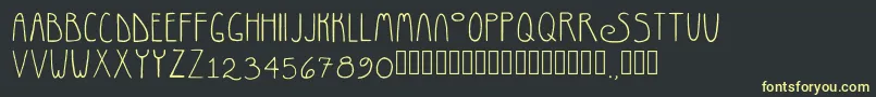 フォントRosemaryRegular – 黒い背景に黄色の文字