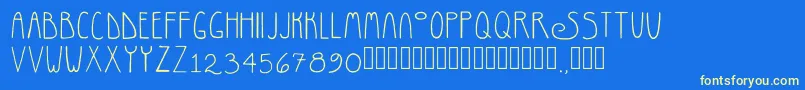 RosemaryRegular-Schriftart – Gelbe Schriften auf blauem Hintergrund