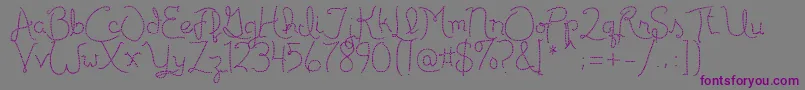 Publicitebasic-fontti – violetit fontit harmaalla taustalla