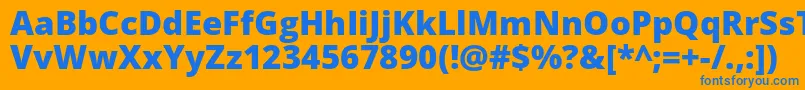 Opensans Extrabold Font – Blue Fonts on Orange Background