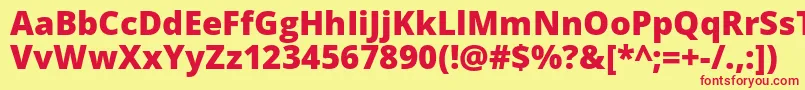 Opensans Extrabold Font – Red Fonts on Yellow Background