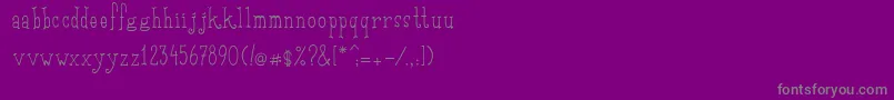 Fonte SaditekinscriptRegular – fontes cinzas em um fundo violeta