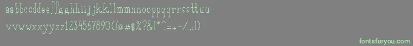 フォントSaditekinscriptRegular – 灰色の背景に緑のフォント