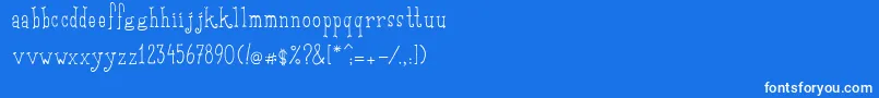 フォントSaditekinscriptRegular – 青い背景に白い文字