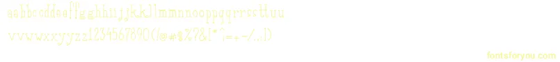 フォントSaditekinscriptRegular – 白い背景に黄色の文字