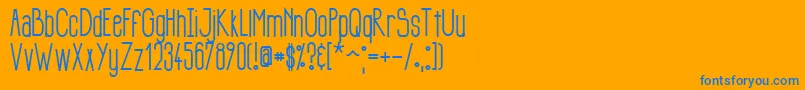 フォントSiluncai – オレンジの背景に青い文字