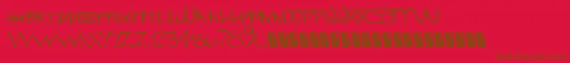 Fonte Graffcaps – fontes marrons em um fundo vermelho